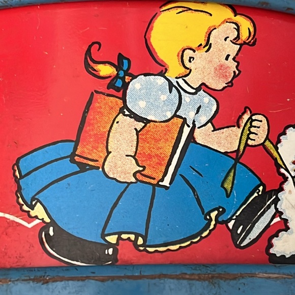 Vintage Ohio Art Childs Toy Tin Drum with Storybook Characters Great Graphics! - Picture 6 of 15